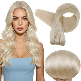 Extensions de cheveux Full Shine 18 pouces blonde platine vue avant