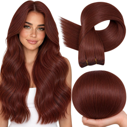 Extensions de cheveux Full Shine 18 pouces couleur cuivre cannelle, vue de face