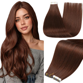 Extensions de cheveux Full Shine 20 pouces couleur Mocha Cannelle, vue de face