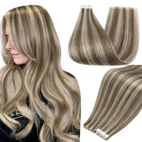 Extensions de cheveux Full Shine 22 pouces blond cendré vue de face