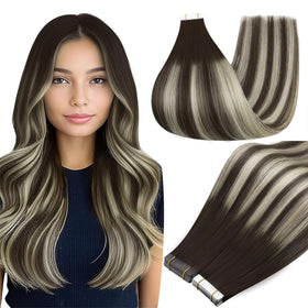 Extensions de cheveux Full Shine 22 pouces brun platine vue de face