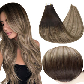 Extensions de cheveux Full Shine 22 pouces couleur ombre brun blond