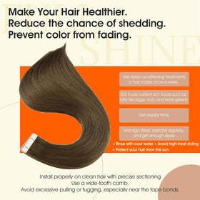 Extensions de cheveux Full Shine 22 pouces en brun foncé sur un fond neutre