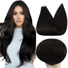 Extensions de cheveux Full Shine 22 pouces noir naturel, vue avant