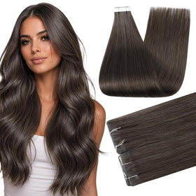 Extensions de cheveux Full Shine 24 pouces couleur Mocha Brown vue de face