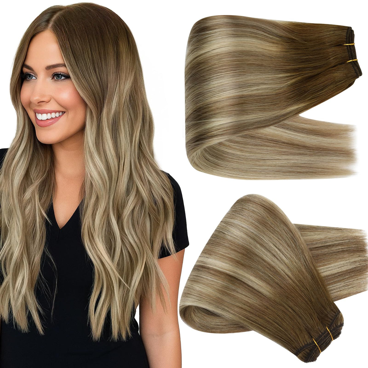 Extensions de cheveux Full Shine 24 pouces couleur naturelle vue avant