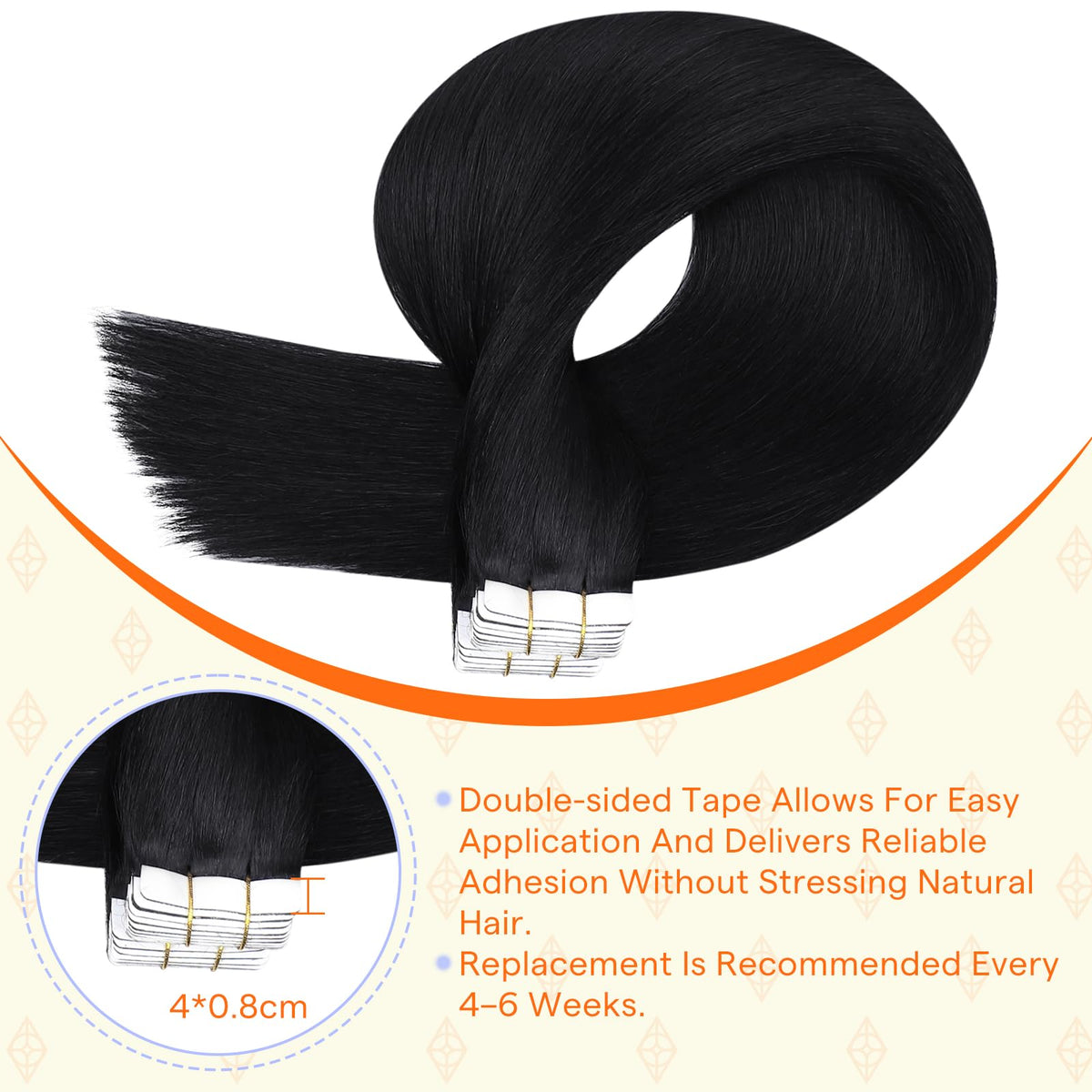Extensions de cheveux Full Shine avec adhésif double face