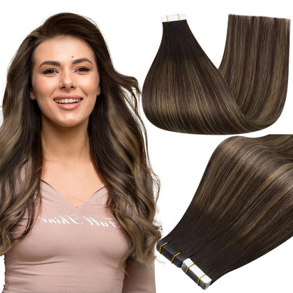Extensions de cheveux Full Shine balayage marron 20 pouces vue avant