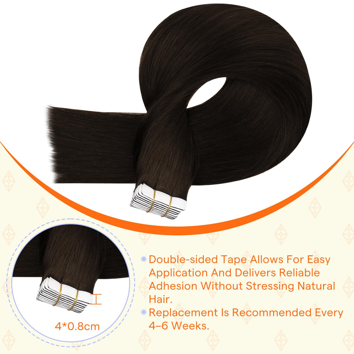 Extensions de cheveux Full Shine brun foncé en paquet