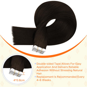 Extensions de cheveux Full Shine brun foncé en paquet