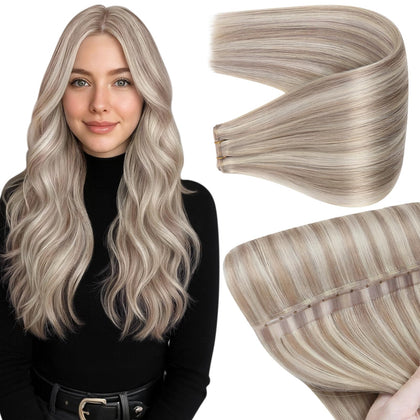 Extensions de cheveux Full Shine Butterfly Weft 24 pouces blond cendré vue avant