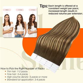 Extensions de cheveux Full Shine châtain clair en paquet