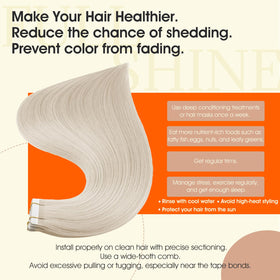 Extensions de cheveux Full Shine en blond platine, présentation en paquet