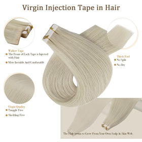 Extensions de cheveux Full Shine en blonde glacée, installation sur cheveux