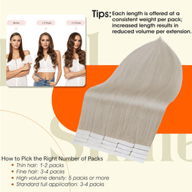 Extensions de cheveux Full Shine en blonde glacée posées sur un mannequin