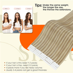 Extensions de cheveux Full Shine en blonde surbrillance, paquet