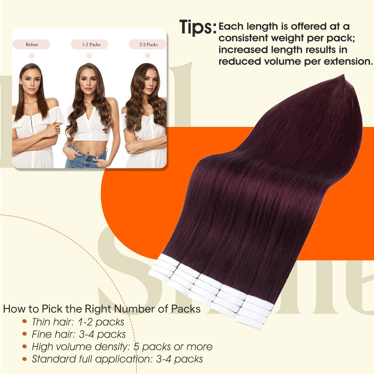 Extensions de cheveux Full Shine en bourgogne sur un modèle