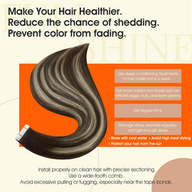 Extensions de cheveux Full Shine en brun platine sur un fond neutre