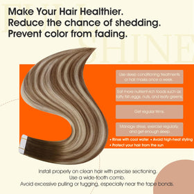 Extensions de cheveux Full Shine en châtain blond, installation facile