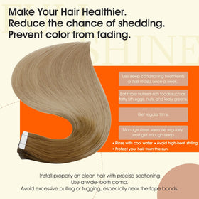 Extensions de cheveux Full Shine en châtain blond sur un modèle