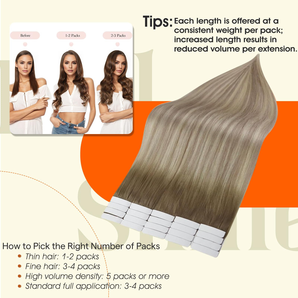 Extensions de cheveux Full Shine en châtain clair, application facile