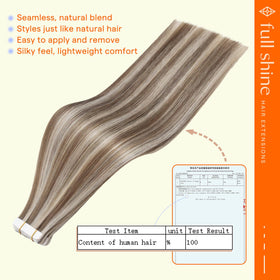Extensions de cheveux Full Shine en châtain clair blond sur un support