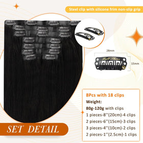 Extensions de cheveux Full Shine en couleur noire naturelle