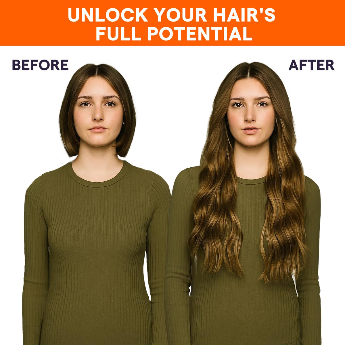 Extensions de cheveux Full Shine en installation, montrant la flexibilité d'ajustement