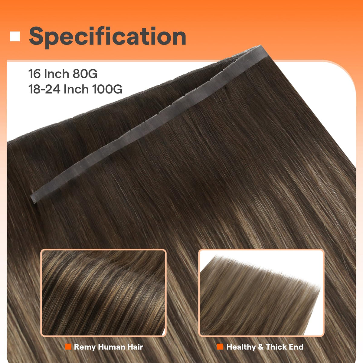 Extensions de cheveux Full Shine en paquet, couleur marron foncé