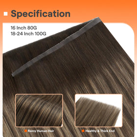 Extensions de cheveux Full Shine en paquet, couleur marron foncé