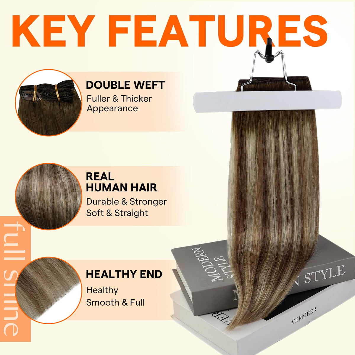 Extensions de cheveux Full Shine en weft avec texture soyeuse