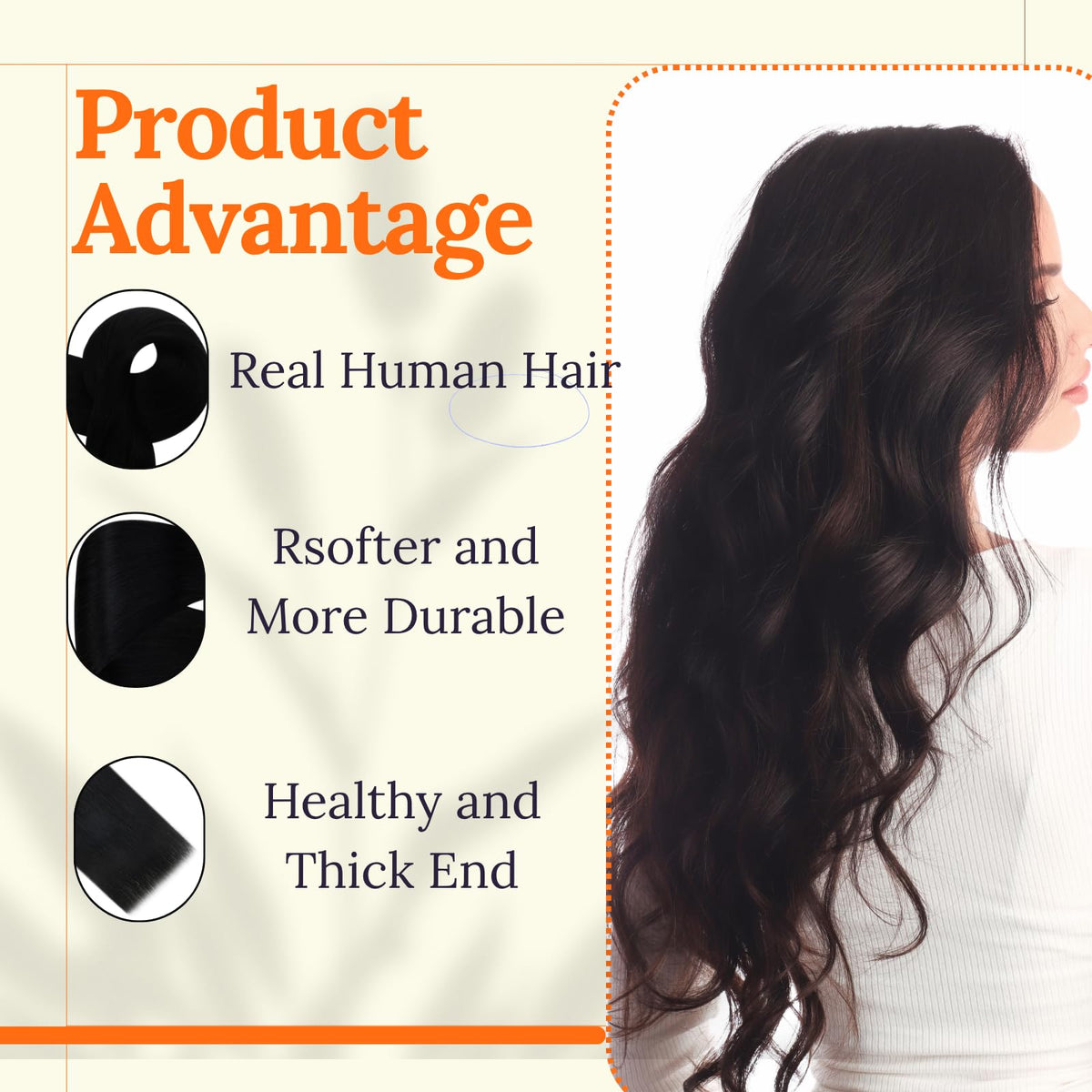 Extensions de cheveux Full Shine installées sur un modèle, montrant le volume