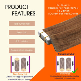 Extensions de cheveux Full Shine Invisi Edge, détail du ruban adhésif