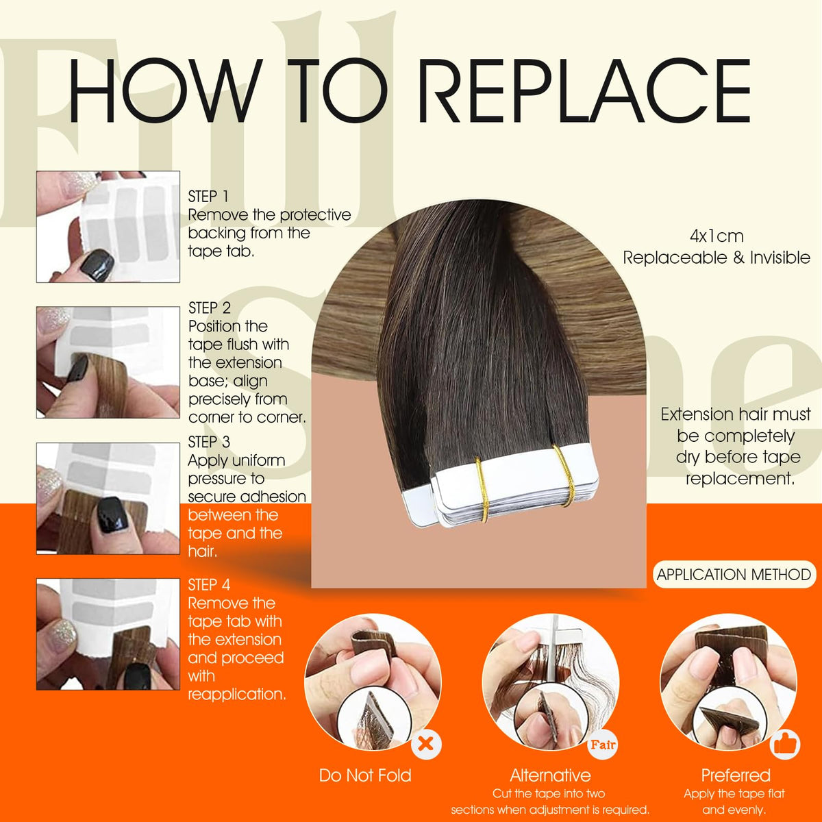 Extensions de cheveux Full Shine montrant la texture soyeuse