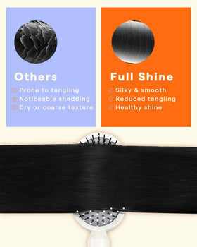 Extensions de cheveux Full Shine montrant le bord invisible