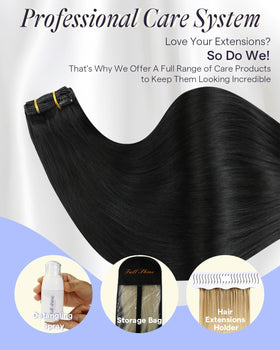 Extensions de cheveux Full Shine posées sur un mannequin