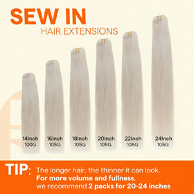 Extensions de cheveux Full Shine posées sur une table