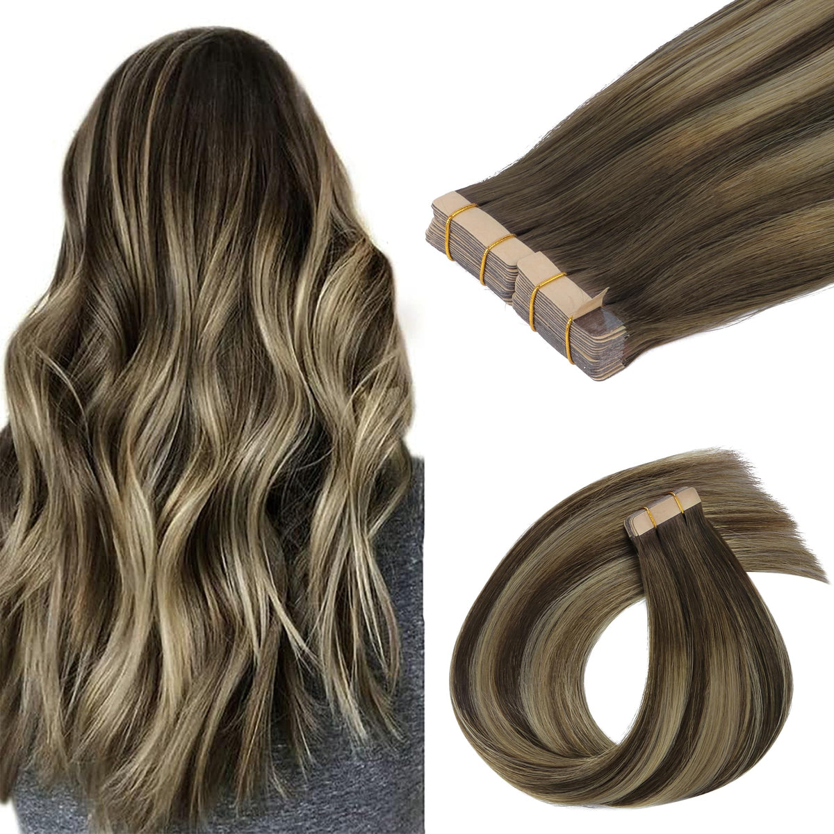 Extensions de cheveux GOO GOO 12 pouces balayage 4/26/4 vue de face