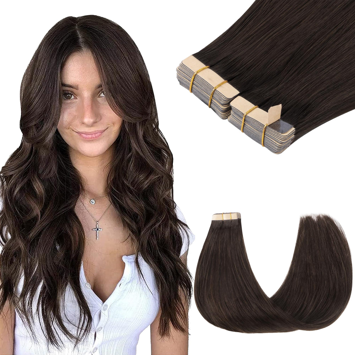 Extensions de cheveux GOO GOO 12 pouces couleur brun clair