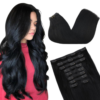 Extensions de cheveux GOO GOO 130g en noir, vue de face