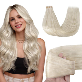 Extensions de cheveux GOO GOO 14 pouces blond platine vue de face