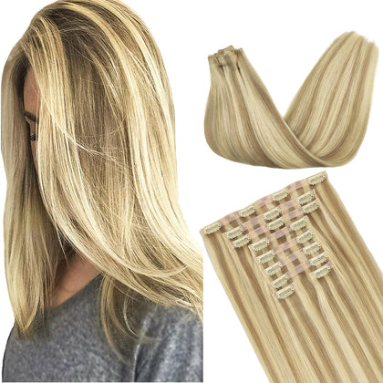 Extensions de cheveux GOO GOO 14 pouces couleur blond clair avec mèches dorées