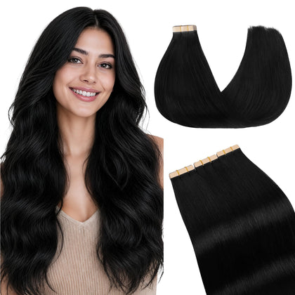 Extensions de cheveux GOO GOO 14 pouces couleur noir, vue de face
