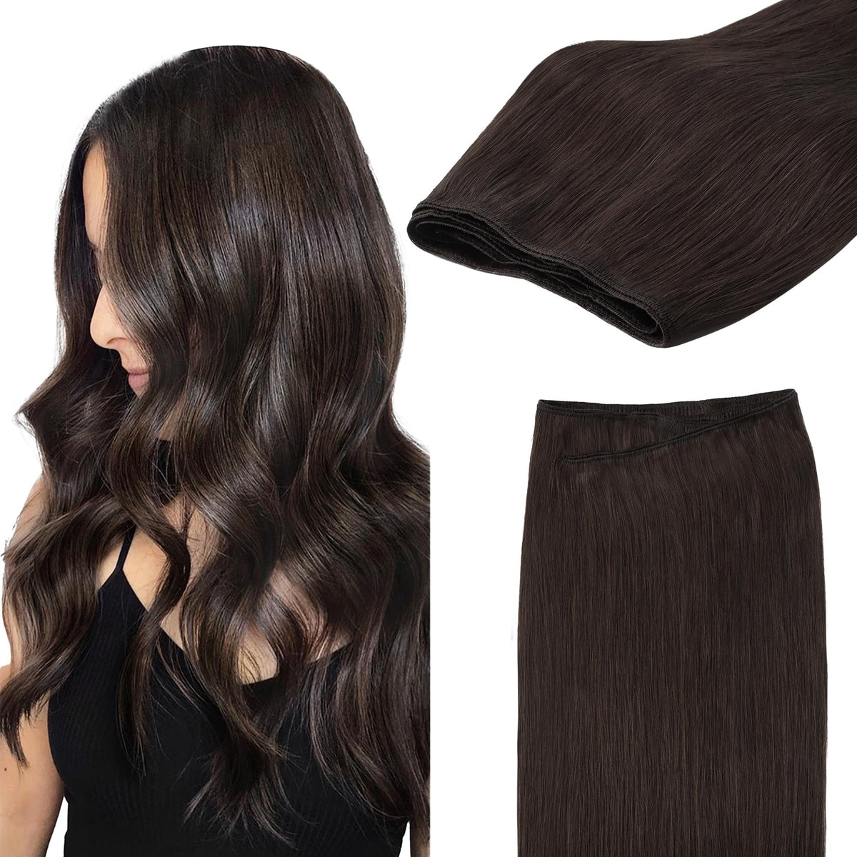 Extensions de cheveux GOO GOO 14 pouces en cheveux humains, vue de face