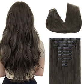 Extensions de cheveux GOO GOO 16 pouces brun mocha, vue de face