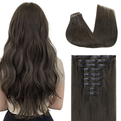 Extensions de cheveux GOO GOO 16 pouces brun mocha, vue de face