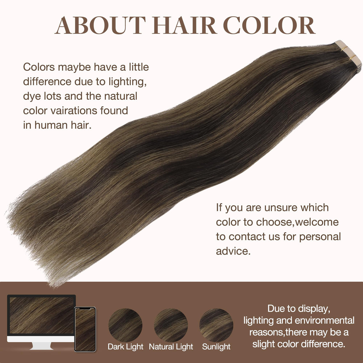Extensions de cheveux GOO GOO 16 pouces en couleur marron foncé
