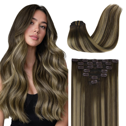 Extensions de cheveux GOO GOO 18 pouces couleur balayage chocolat à blond