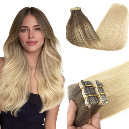 Extensions de cheveux GOO GOO 18 pouces couleur balayage chocolat et blond sale