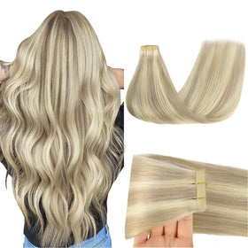 Extensions de cheveux GOO GOO 20" couleur Ash Blonde Platine face